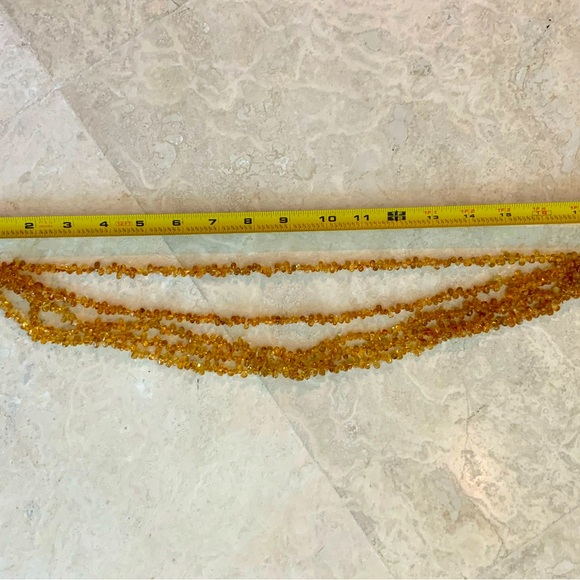 Cognac Colored Citrine Drop Bead Necklace - Picture 5 of 5